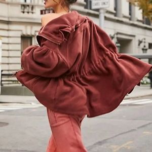 ❤️FP Movement She's All That Fleece Jacket Red Brown Ginger Spice Size XS